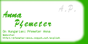 anna pfemeter business card